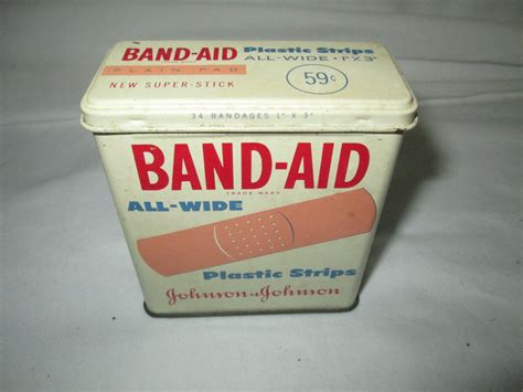 old metal band aid box military|vintage metal band aid boxes.